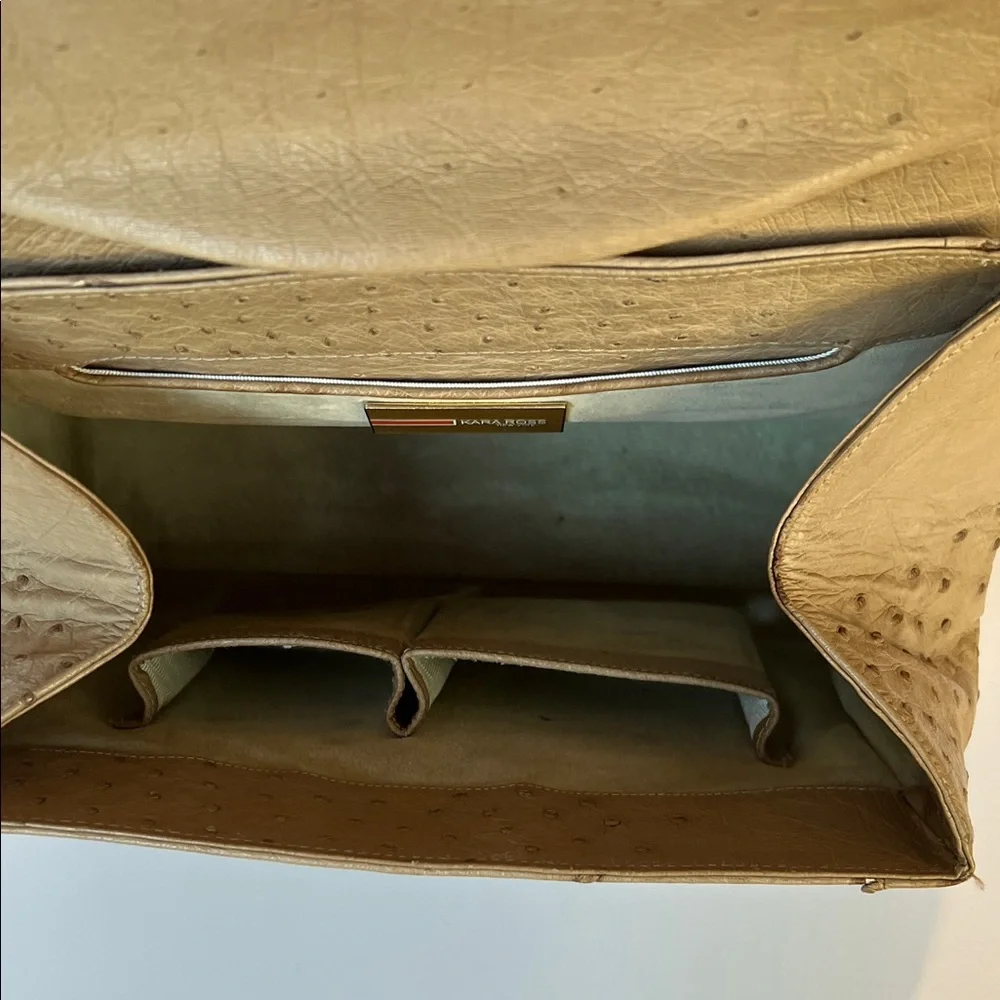 Kara Ross nude ostrich handbag with detachable shoulder strap - Picture 6 of 13